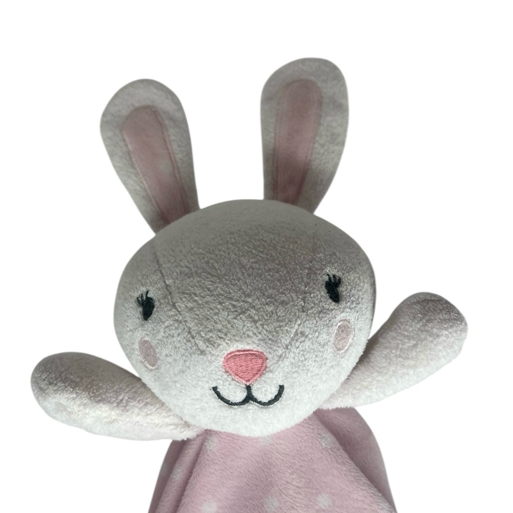 Pink and white Polka Dot Target Cloud Island Bunny Security Blanket - Picture 2 of 7